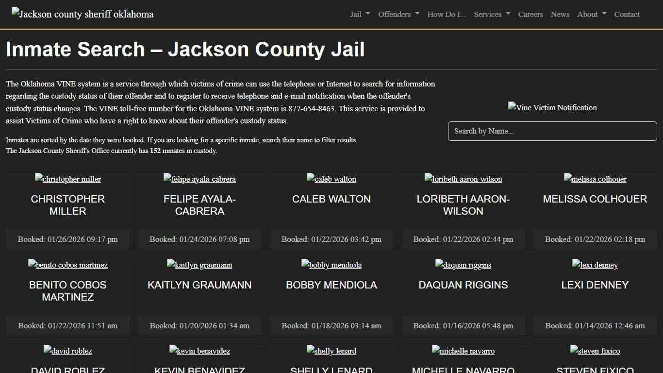 Inmate Search Jackson County Sheriff's Office